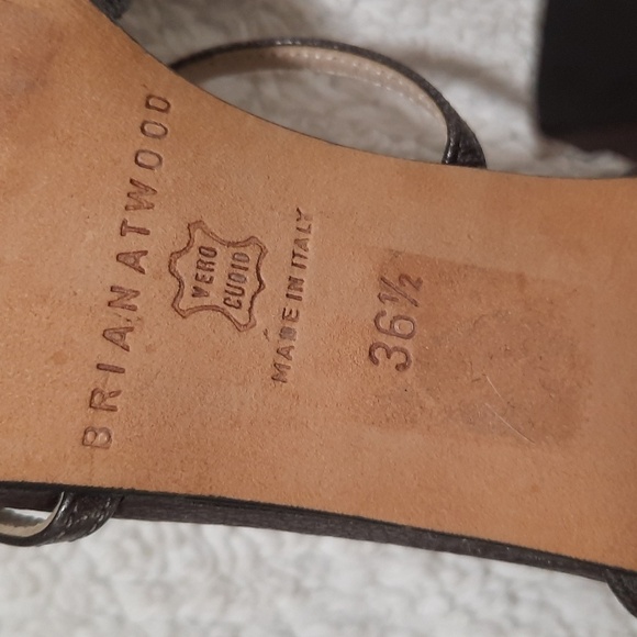 Brian Atwood Metallic Gray Strappy Heels - Picture 11 of 11